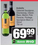 Arabella Cabernet Sauv,Chardonnay,Chenin,Merlot,Pink Panacea,Pinotage Sauv Blanc Or Shiraz-750ml