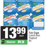 Fair Cape Lunch Box Yoghurt-6s Each