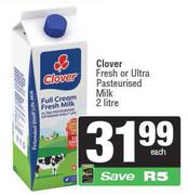 Clover Fresh Or Ultra Pasteurised Milk-2Ltr Each