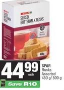Spar Rusks Assorted-450g/500g Each