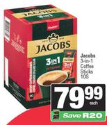 Jacobs 3-In-1 Coffee Sticks-10s Each