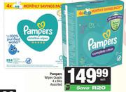 Pampers Wipes Quads Assorted-4 x 64s Each