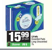    Lil-Lets Essential Pads Long Unscented-7s Per Pack