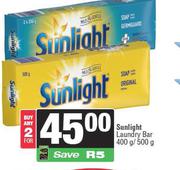    Sunlight Laundry Bar-For Any 2 x 400g/500g