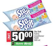    Sta Soft Fabric Conditioner Refill-For 2 x 500ml 