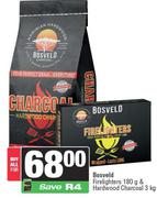 Bosveld Firelighters 180g Or Hardwood Charcoal 3Kg