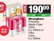 Strongbow Premium Apple Cider Cans 6 x 440ml Or Ultra Cans 6 x 500ml-For 2