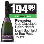 Pongracz Cap Classique Noble Nectar Demi Sec, Brut Or Brut Rose-750ml