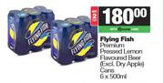 Flying Fish Premium Pressed Lemon Flavoured Beer Cans-For 2 x 6 x 500ml
