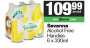 Savanna Alcohol Free Handies-6 x 330ml