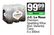 J.C.Le Roux Premium Sparkling Wine Cans-6 x 300ml