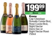 Krone Cap Classique Borealis Cuvee Brut,Rose,Night Nectar,Demi Sec Or Night Nectar Rose-750ml