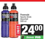 Powerade Sports Drink Assorted-For 2 x 500ml