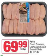 Anca Fresh Boneless, Skinless Chicken Breast Fillets (4's Or 18's)-Per Kg