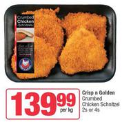 Crisp n Golden Crumbed Chicken Schnitzel (2's or 4's)-Per kg
