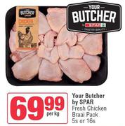 Your Butcher By Spar Fresh Chicken Braai Pack (5's/10's Pack)-Per kg