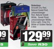 Robertson Smooth Dry Red, Natural Sweet Red, Johannisberger Red, Natural Sweet White-3L EA