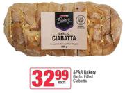 Spar Bakery Garlic Filled Ciabatta