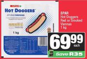 Spar Hot Doggers (Red or Smoked) Viennas-1Kg Each