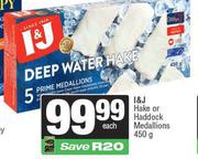 I&J Hake Or Haddock Medallions-450g Each