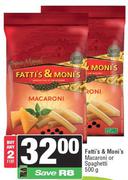 Fatti's & Moni's Macaroni Or Spaghetti-For Any 2 x 500g