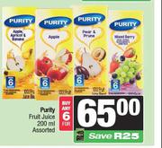 Purity Fruit Juice Assorted-For 6 x 200ml