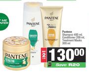 Pantene Shampoo 400ml, Conditioner 200ml, Treatment Masks 300ml-For 2