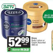 Nivea Body Lotion Or Cream Assorted-400ml