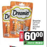 Dreamies Cat Food Pouch Assorted-For 2 x 60g