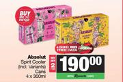 Absolut Spirit Cooler Cans-For 2 x 4 x 300ml