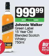 Johnnie Walker Green Label 15 Year Old Blended Scotch Whisky-750ml