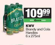 KWV Brandy & Cola Handies-6 x 275ml