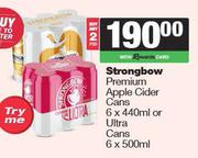 Strongbow Premium Apple Cider Cans 6 x 440ml Or Ultra Cans 6 x 500ml-For 2