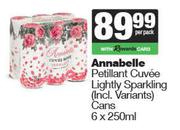 Annabelle Petillant Cuvee Lightly Sparkling Cans-6 x 250ml