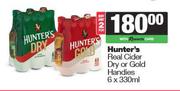 Hunter's Real Cider Dry Or Gold Handies-For 2 x 6 x 330ml