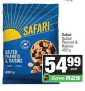 Safari Salted Peanuts & Raisins-450g