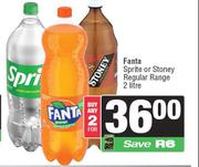 Fanta, Sprite Or Stoney Regular Range-For 2 x 2L