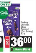 Cadbury Chocolate Slabs Assorted-For 2 x 80g