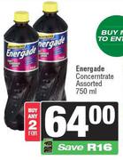 Energade Concentrate Assorted-For 2 x 750ml