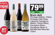 Bruce Jack Pinotage Malbec,Shiraz Daily Brew,Cab Sauv Blush Or Bumble Bee Moscato-750ml