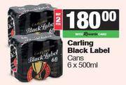 Carling Black Label Cans-For 2 x 6 x 500ml