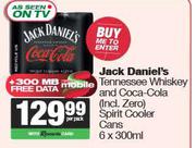 Jack Daniel's Tennessee Whisky & Coca Cola Spirit Cooler Cans-6 x 300ml