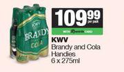 KWV Brandy & Cola Handies-6 x 275ml