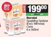 Bernini Sparkling Spritzer Cans-For 2 x 6 x 500ml