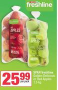 Spar Freshline Golden Delicious Or Red Apples-1.5Kg Per Pack