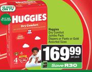 Huggies Dry Comfort Jumbo Pack Diapers Or Pants Or Gold Assorted Sizes-Per Pack