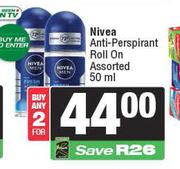 Nivea Anti Perspirant Roll On Assorted-For 2 x 50ml