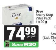 Dove Beauty Soap Value Pack-4 x 90g