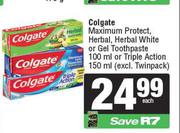 Colgate Maximum Protect Herbal,White Or Gel Toothpaste 100ml Or Triple Action 150ml