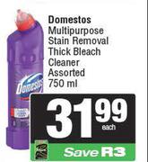 Domestos Multipurpose Stain Removal Thick Bleach Cleaner Assorted-750ml